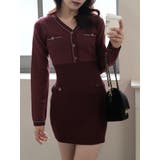 ボルドー | チェーンステッチクラシカルワンピース | LIPSERVICE