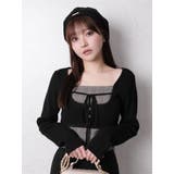 ブラック | コルセットチェックトップス | LIPSERVICE