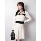 バックリボンバイカラーフレアワンピース | LIPSERVICE | 詳細画像2 