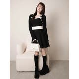 バックリボンバイカラーフレアワンピース | LIPSERVICE | 詳細画像2