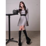 バックリボンバイカラーフレアワンピース | LIPSERVICE | 詳細画像16