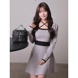 バックリボンバイカラーフレアワンピース | LIPSERVICE | 詳細画像17