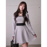 バックリボンバイカラーフレアワンピース | LIPSERVICE | 詳細画像20