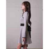 バックリボンバイカラーフレアワンピース | LIPSERVICE | 詳細画像23