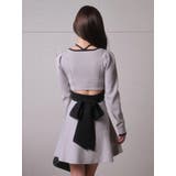 バックリボンバイカラーフレアワンピース | LIPSERVICE | 詳細画像24