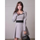 バックリボンバイカラーフレアワンピース | LIPSERVICE | 詳細画像25