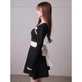 バックリボンバイカラーフレアワンピース | LIPSERVICE | 詳細画像33