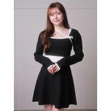 バックリボンバイカラーフレアワンピース | LIPSERVICE | 詳細画像49 