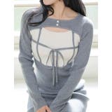 デコルテオープンバイカラーリボンニットワンピース | LIPSERVICE | 詳細画像17