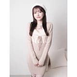 デコルテオープンバイカラーリボンニットワンピース | LIPSERVICE | 詳細画像29