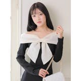 リボンオフショルバイカラーワンピース | LIPSERVICE | 詳細画像34 