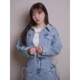 Jewelデニムクロップドジャケット | LIPSERVICE | 詳細画像1 
