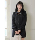 ブラック | デコルテオープンクラシカルワンピース | LIPSERVICE