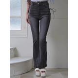 グレー | キルティングポケットフレアデニムパンツ | LIPSERVICE