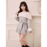 グレー | 【水瀬さららコラボ】キルティングファーオフショルワンピース | LIPSERVICE