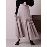 ピンクベージュ | レザーライクトリコットロングスカート | LADYMADE