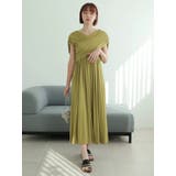 マスタード | クロスギャザーカットワンピース | LADYMADE