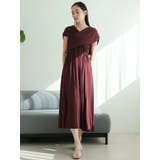 赤茶 | クロスギャザーカットワンピース | LADYMADE