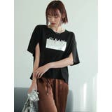 ブラック | シルバープリントロゴTシャツ | LADYMADE