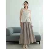 ライトベージュ | レイヤードキャミ×メッシュスカートセット | LADYMADE