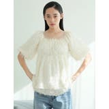 アイボリー | フリンジジャガードブラウス | LADYMADE