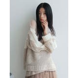 ライトベージュ | シアーモヘアブロッキングニット | LADYMADE