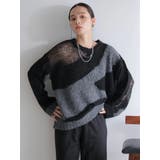 ブラック | シアーモヘアブロッキングニット | LADYMADE