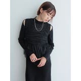 リボンチュールトップス×ラメニットワンピースセット | LADYMADE | 詳細画像21 