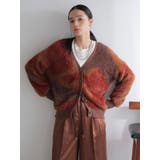 ブラウン | ラメフェザージャガードニットカーディガン | LADYMADE