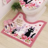 トイレマット 60×60cm 魔女の宅急便ジジとデートトイレマット | livingut | 詳細画像1
