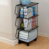 キッチンバスケット 上にも物が置けるスタッキングバスケット3段 日本製 | livingut | 詳細画像8