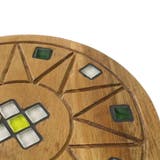 ラウンドスツール クリスタルタイル 木製 | livingut | 詳細画像5 