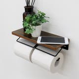 トイレットペーパーホルダー 2連 ウッド&スチール | livingut | 詳細画像1