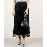 ブラック | 【春アイテム】チュール2WAYドット柄スカート | CLOTHY