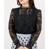 ブラック | 【春アイテム】9分袖レースシアーブラウス | CLOTHY