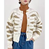 モカ | 【2025AW新作】柄ニットカーデ | CLOTHY