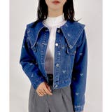 ブルー | 【2025AW新作】リボン柄デニムジャケット | CLOTHY