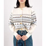 【2025AW新作】トルクボタン雪柄ニットカーディガン | CLOTHY | 詳細画像3