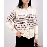 ピンク | 【2025AW新作】トルクボタン雪柄ニットカーディガン | CLOTHY