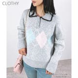 【2025AW新作】襟デザインアーガイル柄ニット | CLOTHY | 詳細画像1 