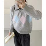 【2025AW新作】襟デザインアーガイル柄ニット | CLOTHY | 詳細画像7 