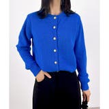 ブルー | 【2025AW新作】金ボタンニットカーディガン | CLOTHY