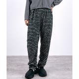 ブラック | 【2025AW新作】パイル地ボーダーパンツ | CLOTHY