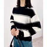 【2025AW新作】ダメージボーダーニットトップス | CLOTHY | 詳細画像3 