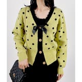 グリーン | 【2025AW新作】リボンドットカーディガン | CLOTHY