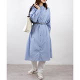 サックス | 【2025SS新作】バンドカラーシャツワンピ | CLOTHY