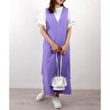 パープル | 【アウトレット】Vネックワンピース ジャンスカ | CLOTHY