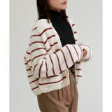 【ニット】ミドルゲージボーダーZIPカーデ ダブルジップ | CLOTHY | 詳細画像4