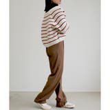 【ニット】ミドルゲージボーダーZIPカーデ ダブルジップ | CLOTHY | 詳細画像7