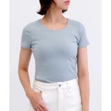ライトサックス | 【ワイドリブ】半袖クルーネックシームレスTシャツ | CLOTHY